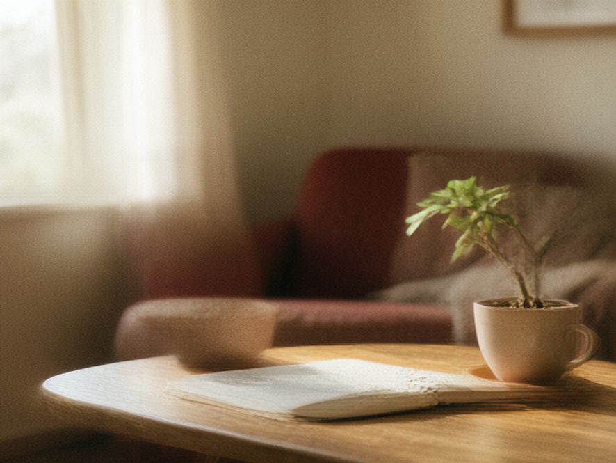 Peaceful recovery space with plants and soft natural light